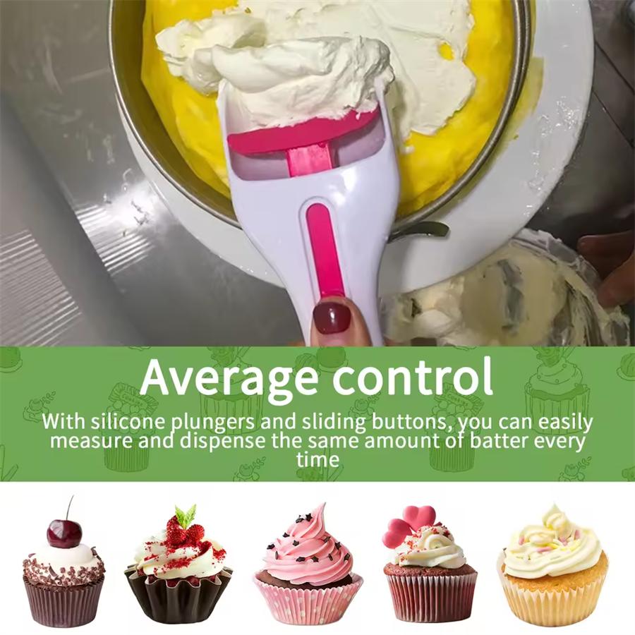 1pc Chocolate Cake Scoop , Pink Decorated Measuring Cup, Dishwasher Safe, Drip Free for Countertop Cleaning, Suitable for Baking
