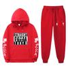 Mens Streetwear Hooded Sweatshirt Set Loose Fit Winter Warm Fleece Lined Casual Tracksuit