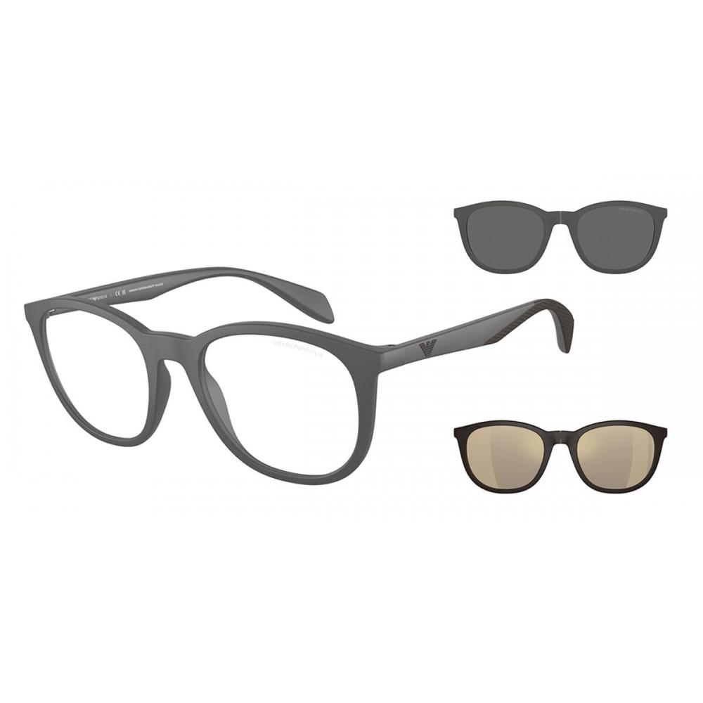 Emporio Armani Ea4211f Asian Fit With Clip On 51261w Men Eyeglasses Matte Grey/53-20-145