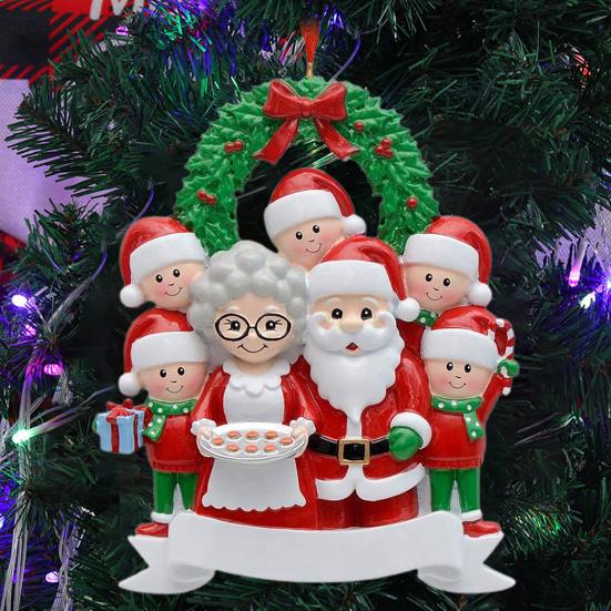 Christmas Pendant Santa Claus Family Hanging Pendant Classic Colors Family Theme Festive Atmosphere Decor