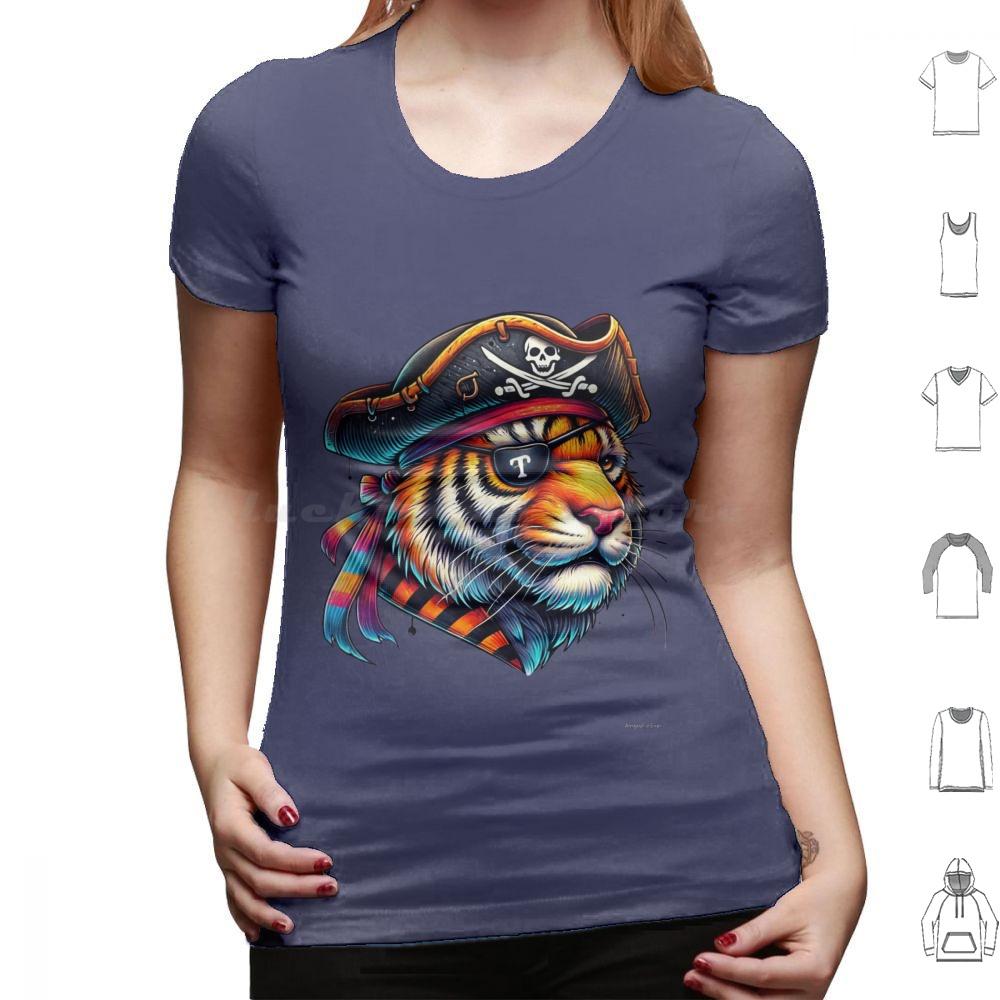 The Legendary Pirate TigerKing Of The Wild Oceans T Shirt Cotton Men Women DIY Print Pirate Tiger Animal Art Colorful