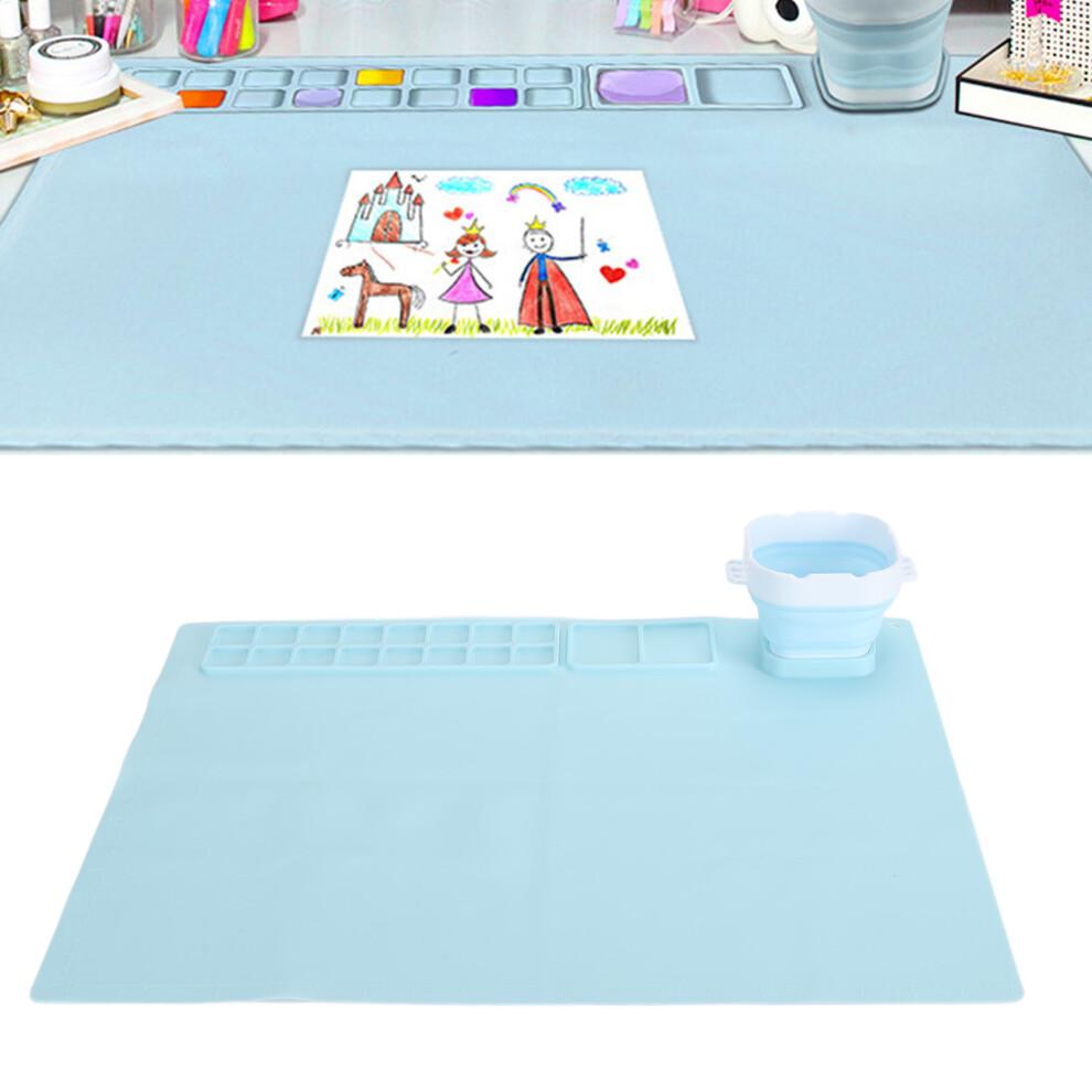 Silicone Drawing Mat with Water Cup - Washable, 41x51cm