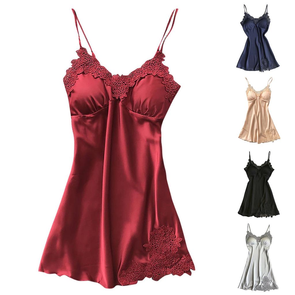 Women's Sexy Seductive Short Skirt Lace Allure Sling Pajamas Housewear Sleepwear