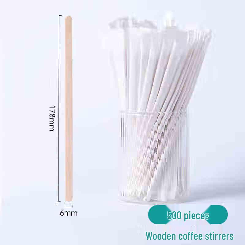 Xidien 17.8cm Individually Wrapped Wooden Stirring Sticks