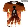 Attack on Titan 3D Pattern T-Shirt for Anime Fans, Stylish Cartoon Tops, Lightweight Polyester Casual Streetwear Clothes