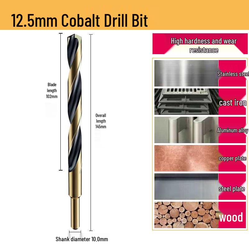 High-Strength Cobalt Stainless Steel Twist Drill Bit with Straight Shank