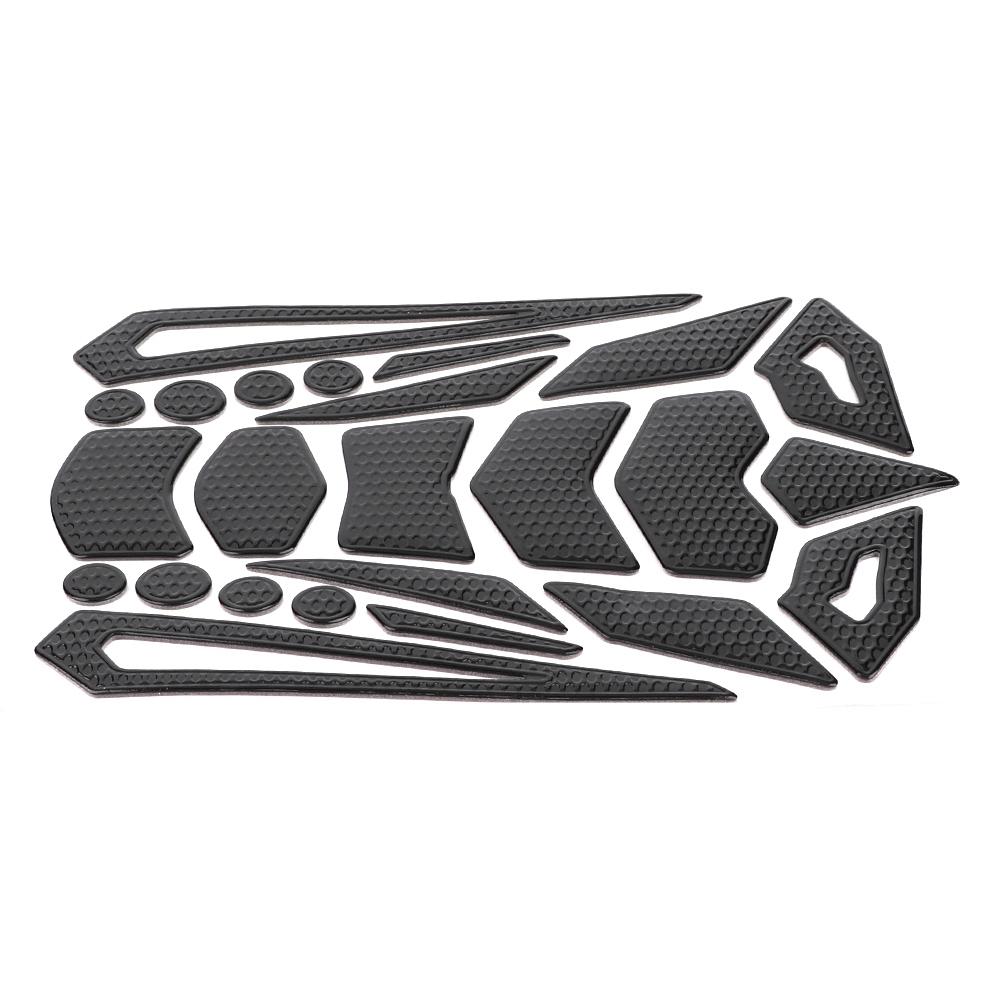 Black Motorcycle Oil Fuel Gas Tank Protective Pad Fishbone Decal Sticker Rubber