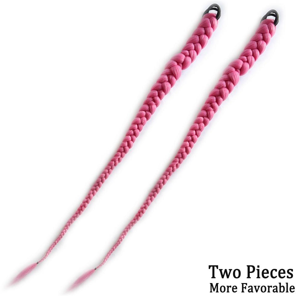Synthetic Long Braid Ponytail Hair Extensions Fake Hair Pony Tail Wig for Black Women with Rubber Elastic Band
