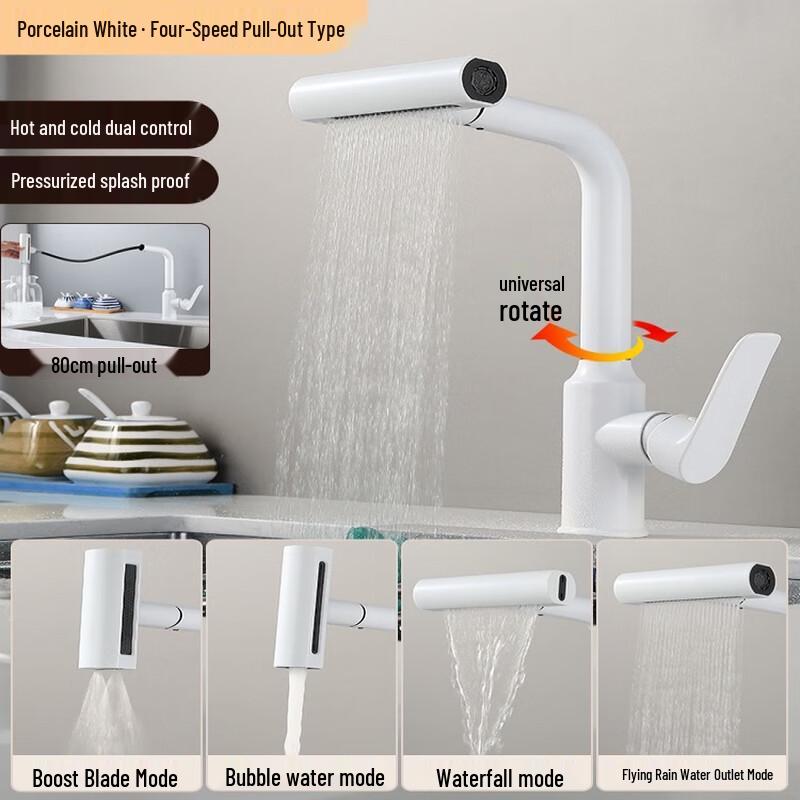 MDNG All-Copper Pull-Out Kitchen Faucet