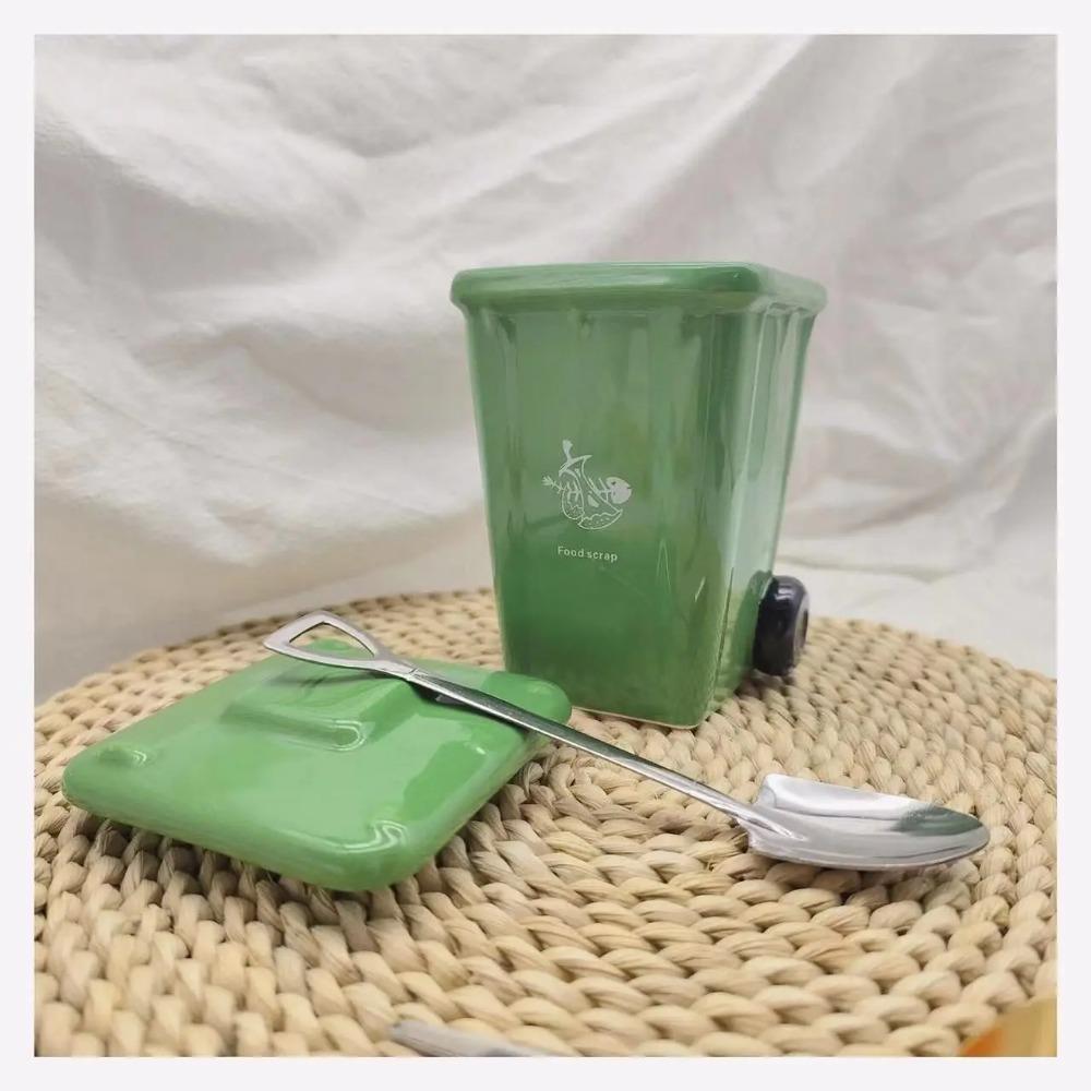 Creative Trash Can Ceramic Mug Funny Birthday Gift Stylish Design Trending Novelty Coffee Cup for Viral Gag Present