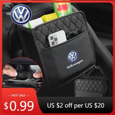 For VOLKSWAGEN VW New Jetta VW For Volkswagen New Car Backseat Luxury Leather Storage Bags Hanging Organizer Box Car Accessorie 21FD
