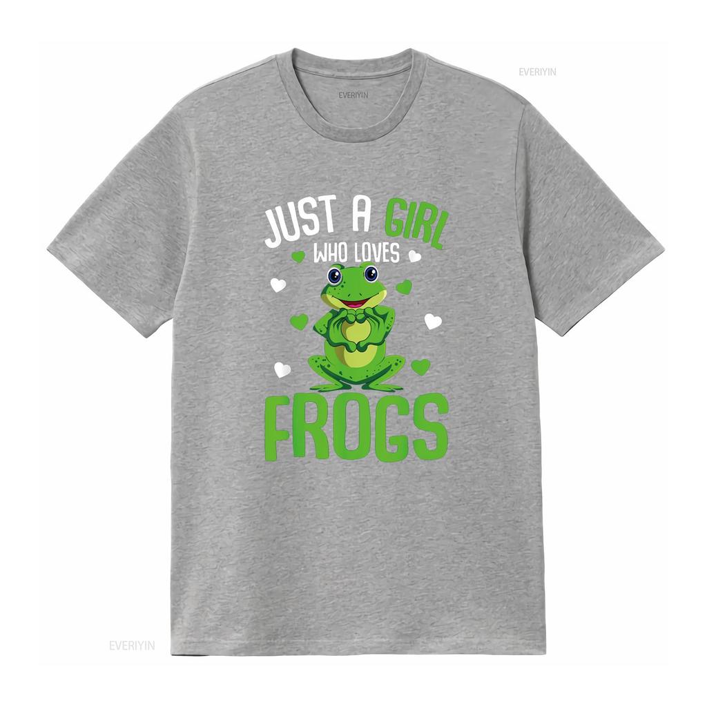 Just A Girl Who Loves Frogs Kids Girls Frog T Shirt vintage Washed Slightly homme Comfortable Versatile Stretched Unisex