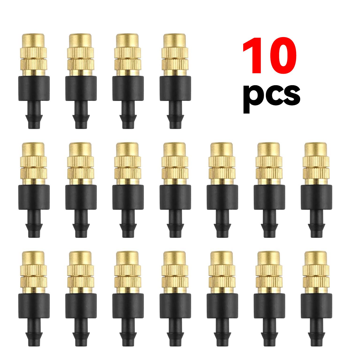 

30/50pcs Adjustable Copper Atomizing Nozzles, 4/7mm Drip Irrigation Sprayer, Garden Cooling Sprinkler for Lawn Vegetable Garden