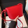 Litchi-pattern Small Bag, Water Bucket Bag, Single Shoulder Crossbody Bag