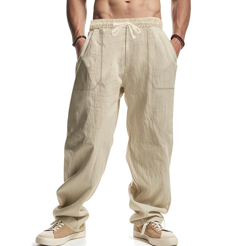 Spring/Summer New Product Men's Loose Linen Simple Luxury Outdoor workwear Sports and Leisure Pants