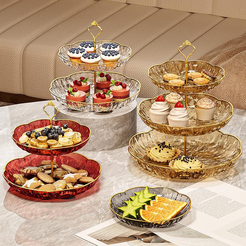 Preferred Multi-Layer Fruit Plate Household Candy Plate Living Room Coffee Table Dessert Plate Hotel Front Desk Ornament