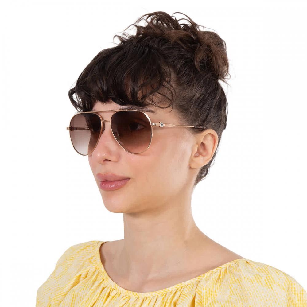 Jimmy Choo Ladies Gold Tone Sport Sunglasses Ollys 0ddb Ha Brown