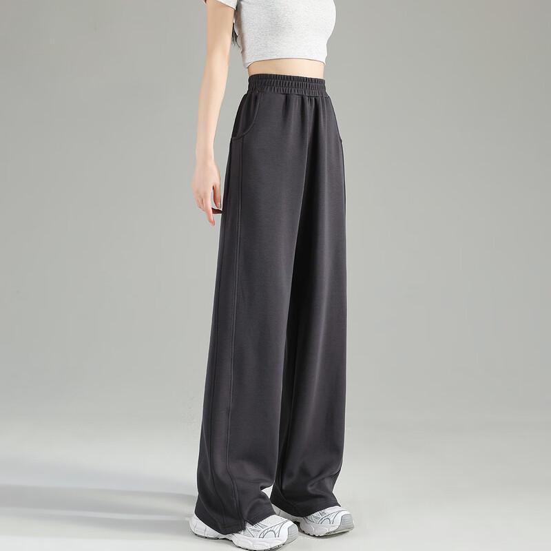 Tangshi Women's Split Slimming High-Waist Straight-Leg Pants