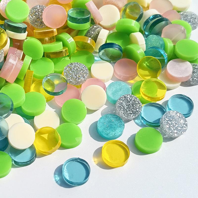 200g Bunte Runde Acryl-Mosaiksteine für DIY-Kunstprojekte