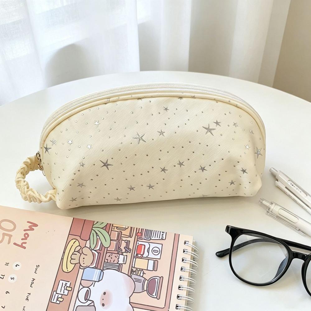 Shell-Shape Pencil Case Multi-layer Pencil Pouch Multi-Compartment Stationery Bag  Students жёлтый
