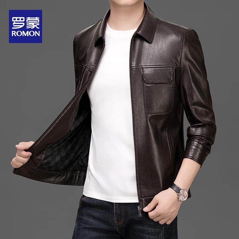 

ROMON Men s Casual Sheepskin Leather Jacket LMDH2588 2XL (185)