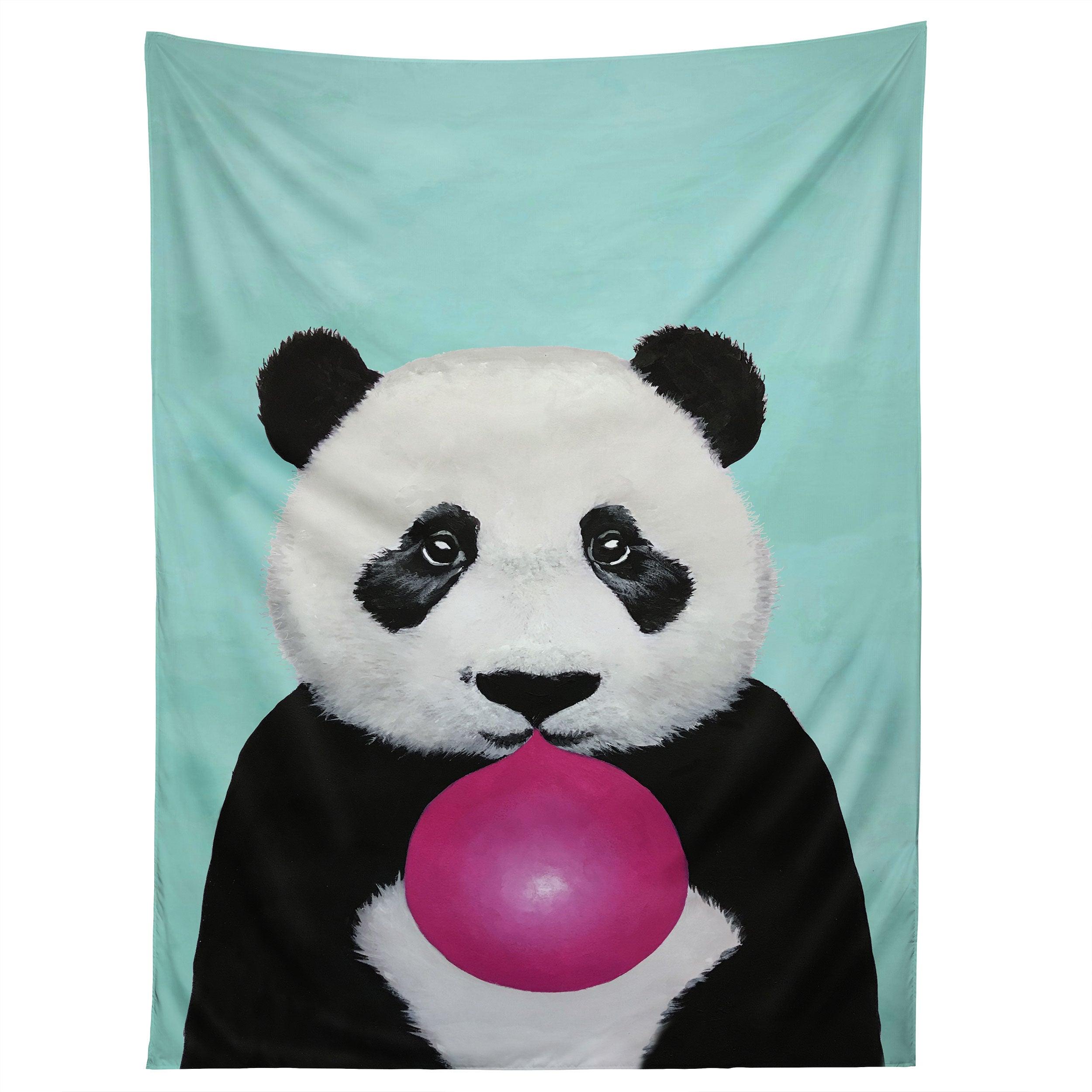 PANDA BLOWING BUBBLEGUM tapestry 75x100