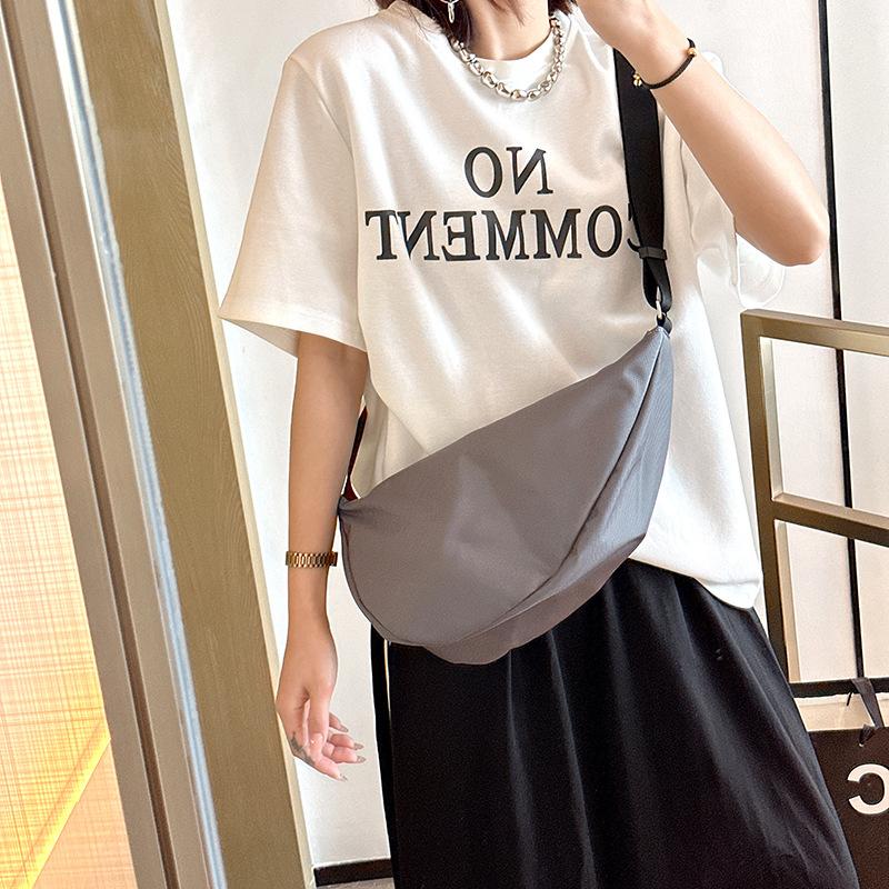 2024 New Summer Simple Crossbody Dumpling Bag, Trendy Versatile Nylon Fabric Bag, Student Casual Shoulder Bag