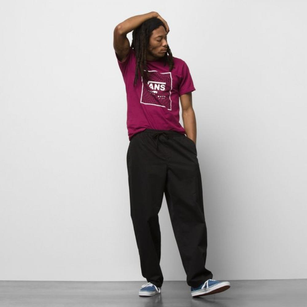 Vans Baggy Tapered Elastic Waist Pants Vn00000dblk1 S