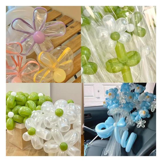 100 ks průhledných latexových balónků, 260 kusů, zahušťovací, dlouhé balónky pro zvířata, modelování, narozeninové, svatební, večírek, příslušenství