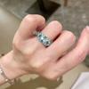 Light Luxury Full Interset Diamond Ring S Niche Mint Green Diamond Women's Diamond Ring Ring