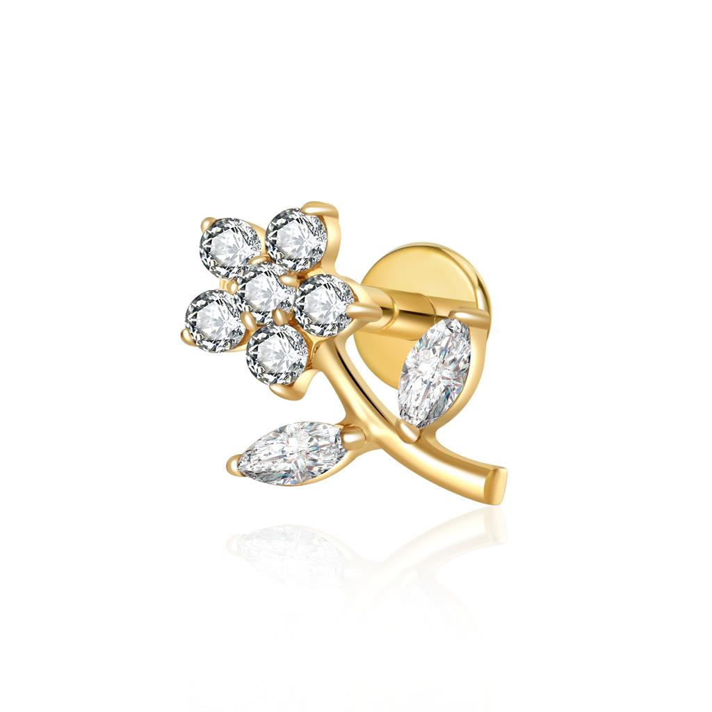 G23 Children's Cross-Border Hot Body Jewelry Titanium Alloy Ear Nose Labret Studs  Zircon Piercing Jewelry