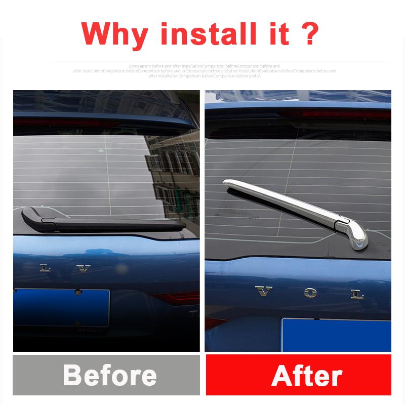 ABS Krom Araba Arka Silecek Trim Kapağı Cam Sileceği Çıkartmaları Volvo XC60 2018 İçin    Araba Şekillendirme Aksesuarları