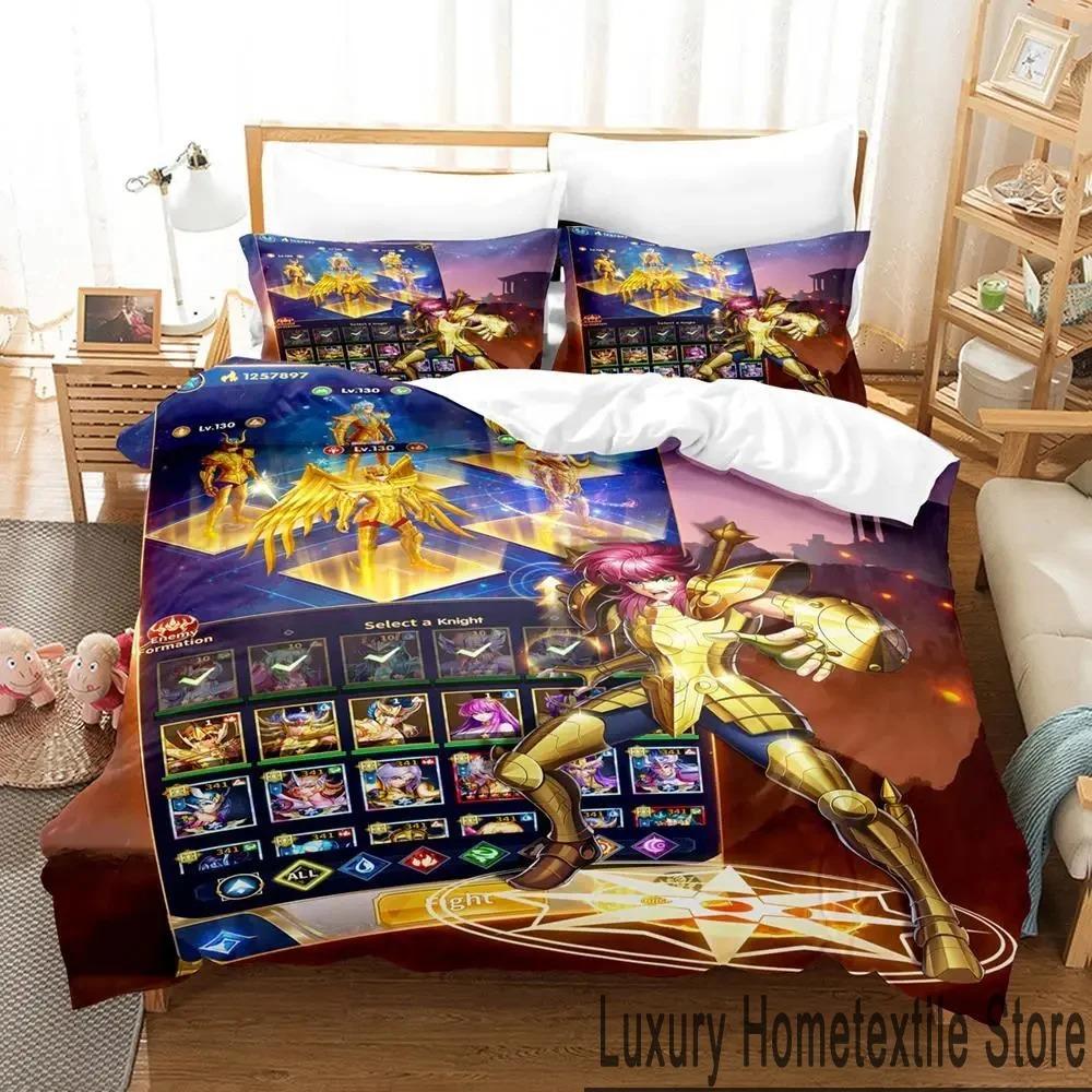 3D Print Anime Saint Seiya Bedding Set Boys Girls Twin Queen King Size Duvet Cover Pillowcase Bed Boys Adult Home Textileextile