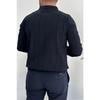 Men's Half Zipper Polo Neck Seasonal Sweater Navy Blue Edw195