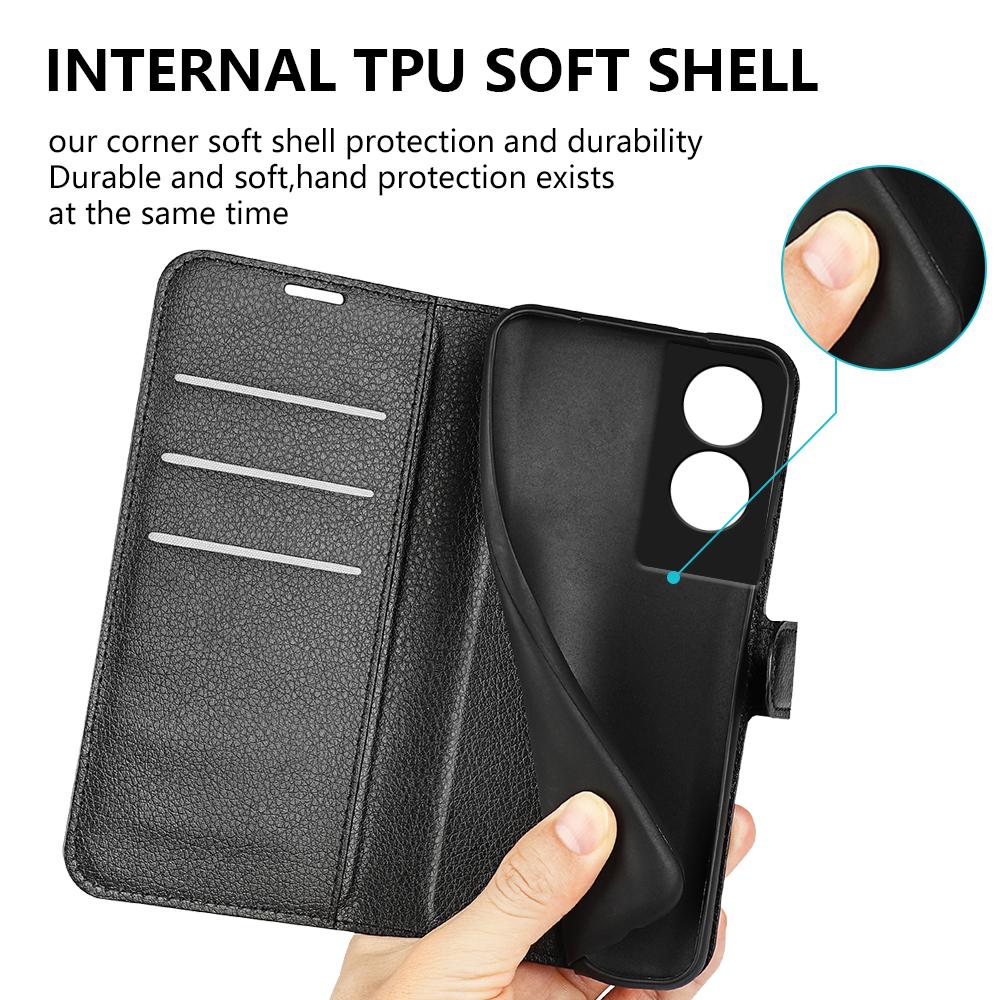 For TCL 505 Case Litchi Texture Shockproof Leather Wallet Phone Cover