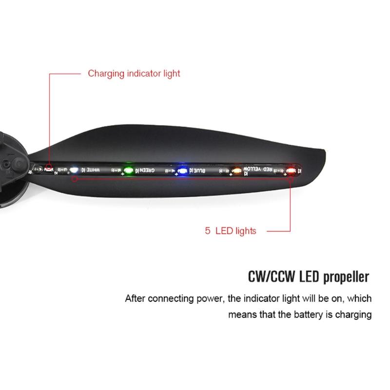 Fall Resistant Rechargeable  LED Light Foldable H Propellers  Hing Vane Fit for  Air 2 Drone