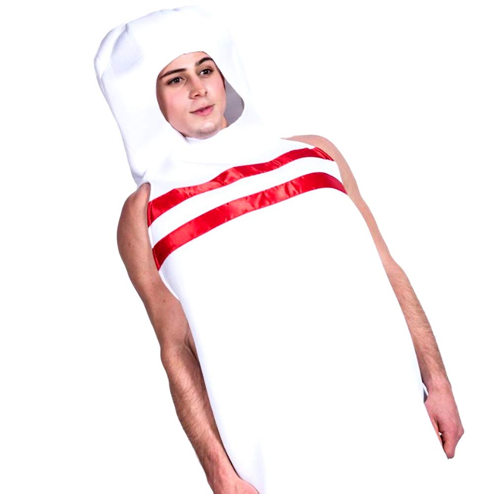 Bowling Kigurumi Pin Costume for Halloween Includes 2 Black and Orange Balloons [SCGEHA] Adults, Events, Cosplay,
