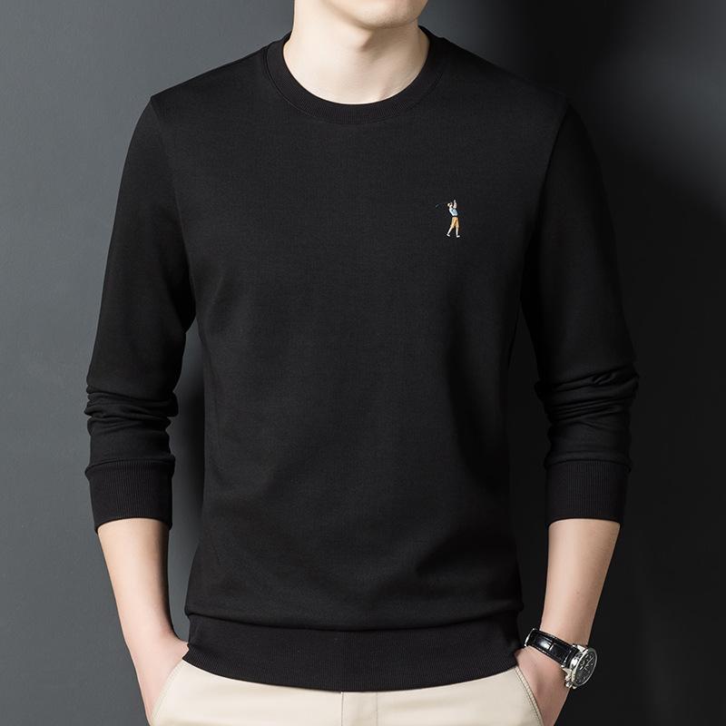 

Осенний новый мужской свитер, повседневная хлопковая мужская футболка с круглым вырезом и длинными рукавами XXXXL