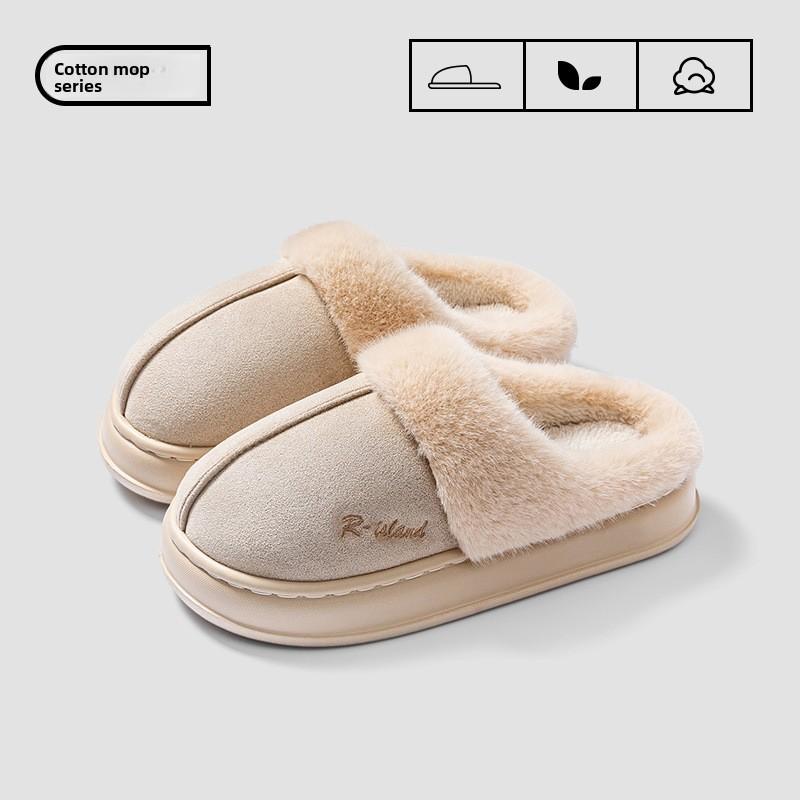 Cotton Slippers for Indoor, Home, and Outdoor Wear. Plush Warm, Thick Soled, Non Slip Cotton Shoes for Men, Floor Slippers