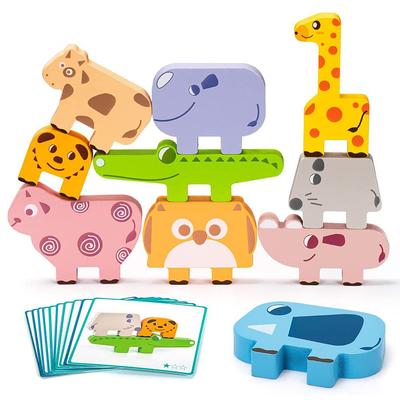 Zvířátka Dřevěné hračky Párování Skládání Rovnováha Myšlení Třídění Desková hra Montessori Senzorické vzdělávací hračky pro děti