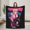 Chainsaw Man Power Blanket Flannel Printed Anime Manga Breathable Super Warm Throw Blankets for Bed Office Bedspread