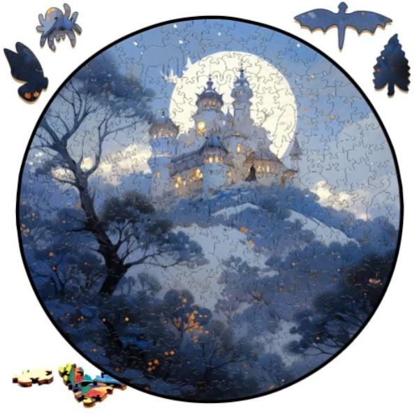 Earth Scenery Round Wooden Puzzle Art Unique Shaped Pieces Wooden Toys for Adults Perfect Christmas birthday Landscaping Gift