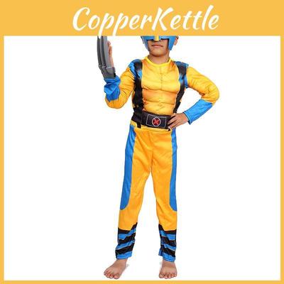 Bequemes Baumwoll-Wolverine-Kostüm Ganzkörperanzug für Halloween- und Kindertagsfeiern