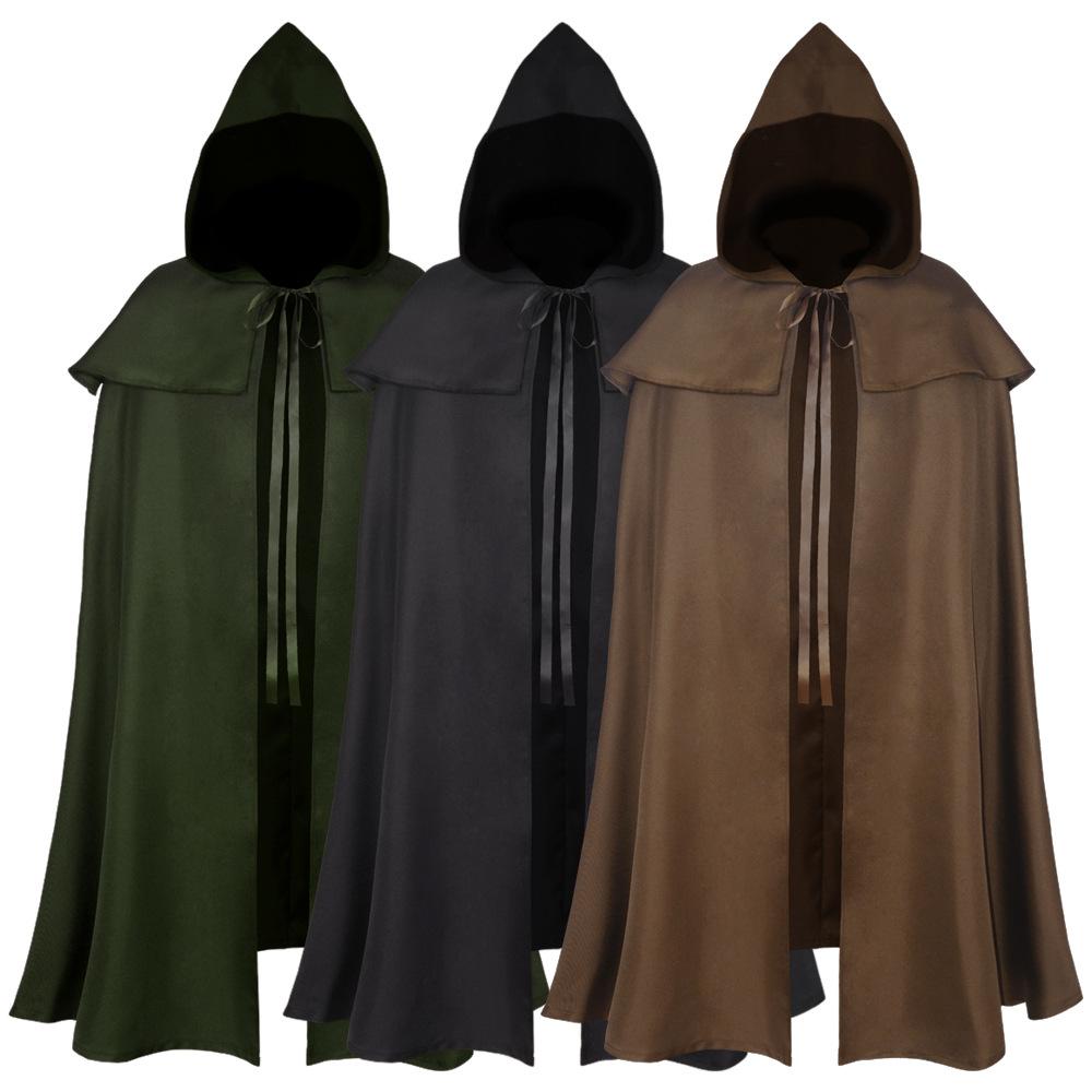 Hobbit Cape Medieval Knight Cloak Cosplay Halloween Three Colors Adult Kids