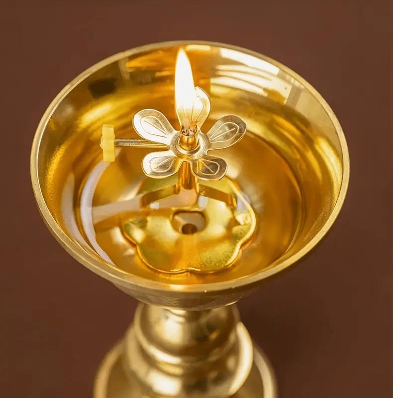 1pz Elegante Portacandele Dorato con Stoppino Regolabile - Candeliere Robusto, Decorazione da Tavolo per Casa, Ufficio, Matrimonio o Hotel