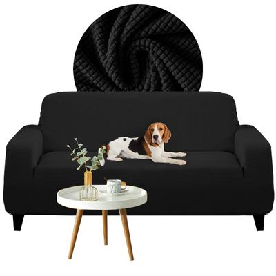 Cover For Sofa, Sofa Bed, 3-Seater Sofa, Black Jacquard