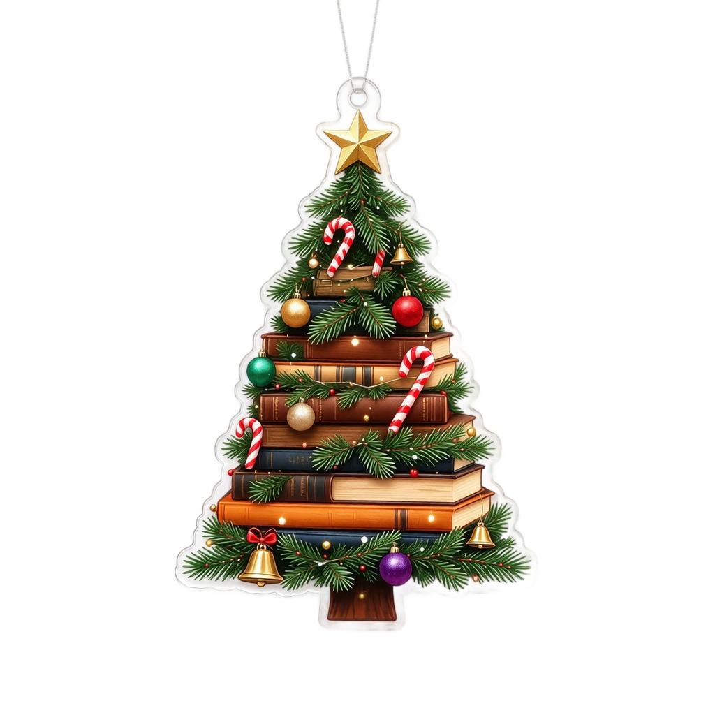 Kerst 2D Vlak Acryl Hangend Ornament voor Feestelijke Decoratie