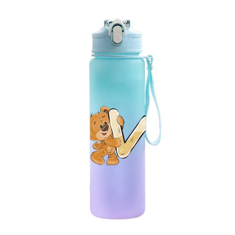 

Бутылка для воды 750 мл с мультяшным рисунком и буквами Lovely AZ, большая емкость, переносная спортивная кружка для воды для детей, подарок