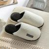Comfy Linen Slides Striped Open Toe Flat Summer Shoes Indoor Outdoor Slippers