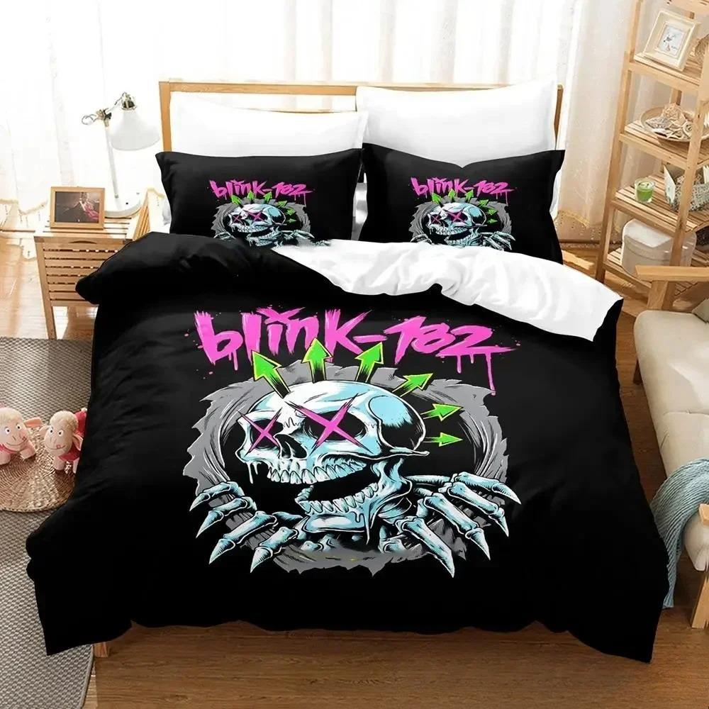 3D Printed Music Band B-Blink-182 Bedding Set Boys Girls Twin Queen King Size Duvet Cover Pillowcase Bed boys Adult Home Textile